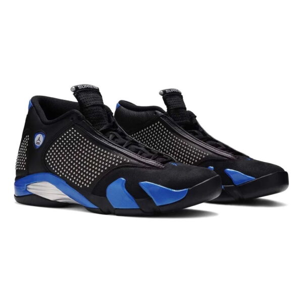 Supreme x Nike Air Jordan 14 Retro Black Varsity Royal for sale - Image 2