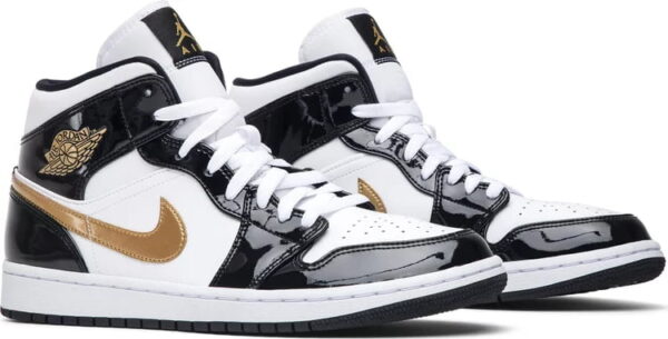 Air Jordan 1 Mid Patent SE Black Gold for sale - Image 2