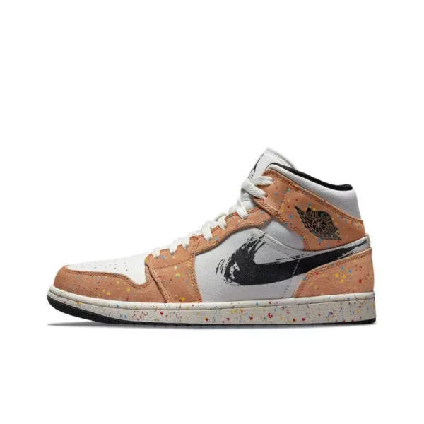 Nike Air Jordan 1 Mid SE Brushstroke Paint Splatter for sale - Image 4