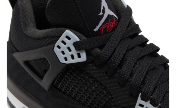 Nike Air Jordan shoes 4 Black Canvas for sale - Image 3