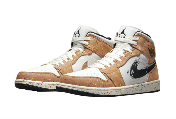 Nike Air Jordan 1 Mid SE Brushstroke Paint Splatter for sale - Image 2