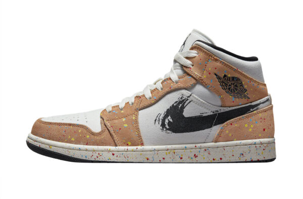 Nike Air Jordan 1 Mid SE Brushstroke Paint Splatter for sale - Image 3