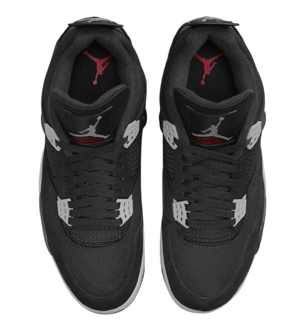 Air Jordan shoes 4 Series Black CanvasInfraredMNON - Image 4