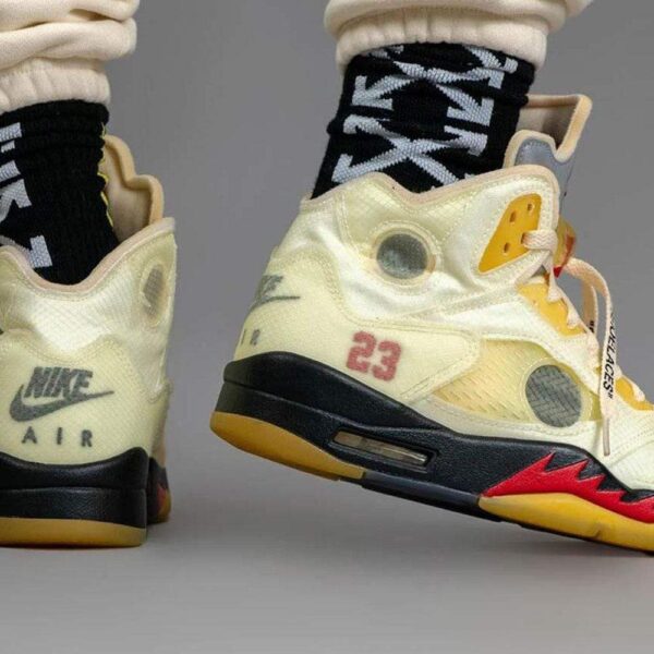 Off-White x Air Jordan 5 SP 'Sail' - Image 7