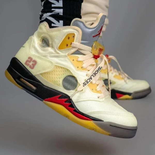 Off-White x Air Jordan 5 SP 'Sail' - Image 9