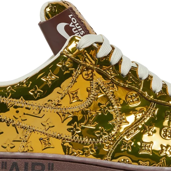 Louis Vuitton x Nike Air Force 1 Low Metallic Gold - Image 4