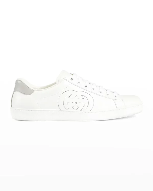 Men's New Ace Perforated GG Leather Sneakers - Image 4