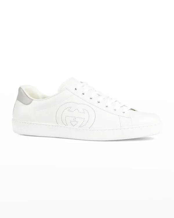 Men's New Ace Perforated GG Leather Sneakers