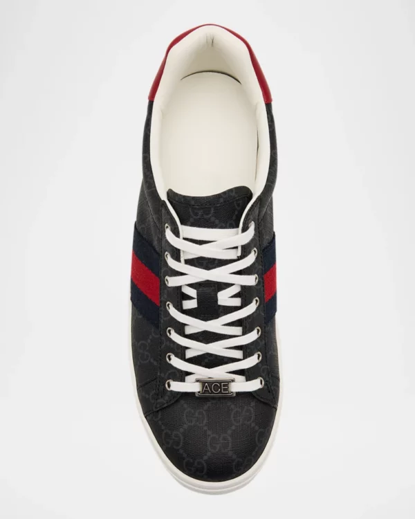 Men's Gucci Ace Low-Top Sneakers with Web - Image 3