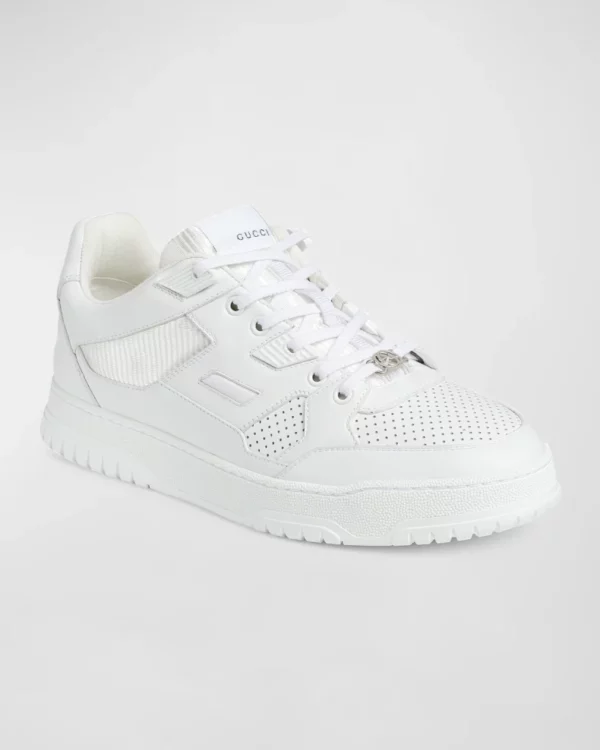 Men's Tonal Leather Low-Top Sneakers - Image 5