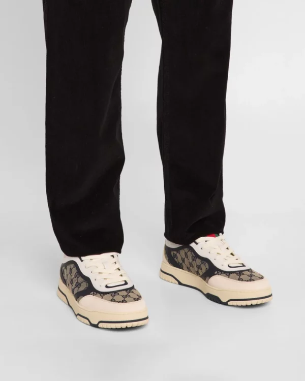 Men's Re-Web GG Supreme Canvas and Leather Sneakers - Image 6