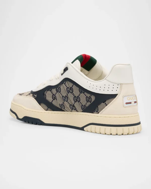 Men's Re-Web GG Supreme Canvas and Leather Sneakers - Image 3