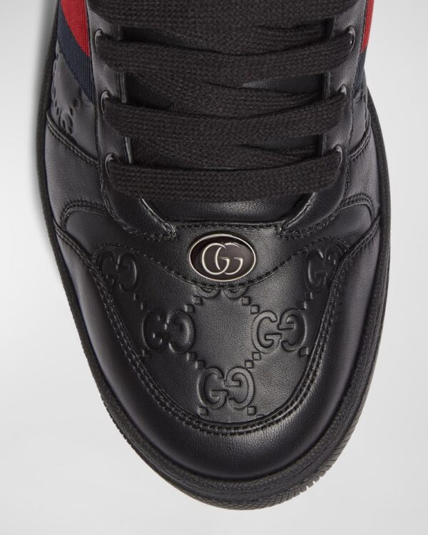 GG Embossed Leather Low-Top Sneakers - Image 4