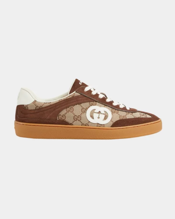 Men's GG Supreme Canvas and Suede Low-Top Sneakers